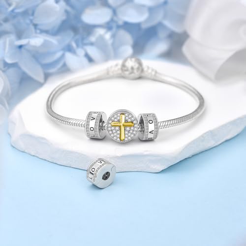 DALARAN Stopper Beads for Bracelets 925 Sterling Silver Clip Spacer Charm Bracelet Stoppers - style: 1Pcs White Charm Stoppers