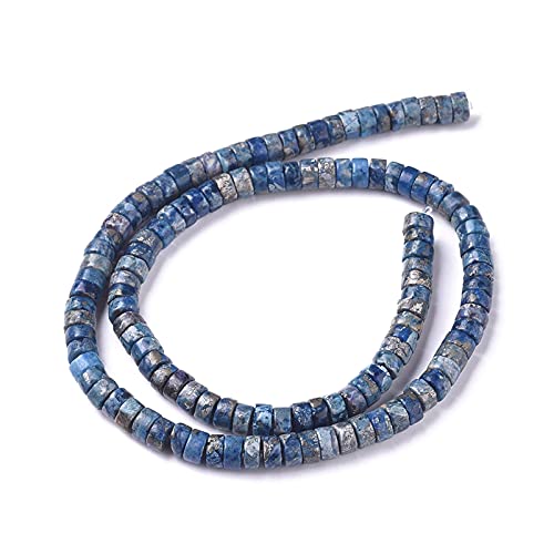 Craftdady 234pcs Heishi Coin Natural African Pyrite Gemstone Beads Flat Round Disc Energy Healing Crystal Stone Loose Beads 6mm for Jewelry Bracelet Necklace Earring, Blue - color: African Pyrite, Blue, size: 6mm