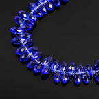 200pcs Czech 12mm Faceted Teardrop Briolette Crystal Glass Loose Beads Pendant Drop Spacer Bulk Sapphire Blue for DIY Jewelry Making CCT2-13 - color: Sapphire blue, size: 12x6mm - 200pcs