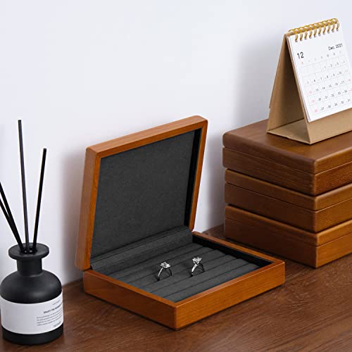 Oirlv Solid Wood Ring Jewelry Box Organizer Earrings Jewelry Drawer Organizer Tray with Lid (Creamy-white) - color: Creamy-white Box