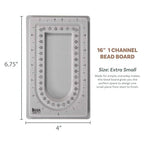The Beadsmith Mini Bead Board, Grey Flocked, 16” U-Shaped Channel, 4 x 6.75 inches, Design Boards for Creating Bracelets, Necklaces and Other Jewelry - size: 16" - 1 Channel