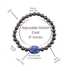 Black Obisidian Bracelets for Men 8" Inch Full Stretch Healing Crystal Bracelet, Beaded Charm Bracelet for Men Gifts Fathers Day Anniversary Birthday Gifts for Him - color: Black Obsidian & Lapis Lazuli Bracelets