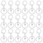 30Pcs Lobster Claw Clasps Keychain for Jewelry Making,Metal Lobster Clasp Swivel Trigger Clips with Swivel Clasps Hook Clips Flat Split Keychain Ring for DIY Craft Jewelry Making(White) - color: White
