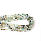 Faceted Natural Amazonite 2-3mm Cube Square Loose Beads Gemstone Small Loose Beads Healing Crystal Energy Stone for DIY Jewelry Making 15" - color: Amazonite2