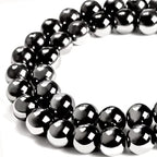 100pcs 6mm Black Hematite Beads Natural Gemstone Beads Round Loose Beads for Crafting and Jewelry Making - color: Black Hematite, size: 6mm