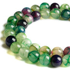 100pcs 8mm Green Dragon Vein Agate Beads Natural Gemstone Beads Round Loose Beads for Jewelry Making - color: Green Dragon Vein Agate, size: 8mm