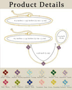Gold Hand Chain Bracelets for Women Trendy Dainty Birthstone Clover Charm Ring Bracelet Hand Chain Set Non Tarnish 14K Gold Plated Stackable Finger Bracelets for Women Birthday Jewelry Gifts - color: 02. February(Amethyst)