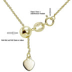 Hoops & Loops Sterling Silver 1.5mm Rolo Adjustable Chain Necklace, from 12" to 20" - color: 20"-Gold Flash Silver