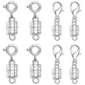 S925 Silver Magnetic Necklace Clasps, S925 Jewelry Making Connectors, Chain Extender Converters for Bracelets Necklace, 8 Pack (8pcs Silvery A) - color: 8pcs silvery A
