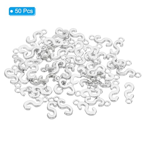 PATIKIL Letter Charm, 50pcs Alphabet Initial Pendant Charm Bulk DIY for Jewelry Making Bracelets Earrings Necklace - style: S