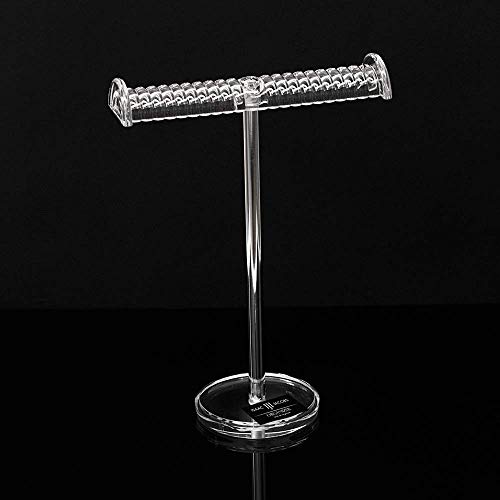 Isaac Jacobs Clear Acrylic Necklace & Bracelet Holder (8” inch T-Bar)– Hanging Chain and Bangles Organizer Sleek & Sturdy Stand for Jewelry – Storage Solution- Bedroom- Bathroom – Countertop - size: 8-Inch Wide Bar