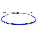 KELITCH Adjustable turquoise bead bracelet single color knitting friendship bracelet fashion jewelry daily wear gift (28 color selection) - color: Blue 04T