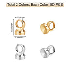 PH PandaHall Pendant Bail Cap, 200pcs 2 Colors Brass Bead Cap Pendant Bails Ball Pendant End Cap Clasp Dangle Charm Round Bails with Loop Findings for Earring Necklace Jewelry DIY Craft, Golden/Silver