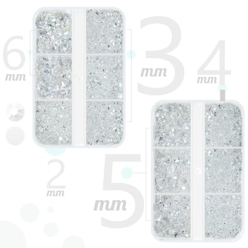 qiipii Transparent Clear Bedazzler Kit 2mm 3mm 4mm 5mm 6mm Resin Rhinestones w B7000 Glue for Bedazzling Crafting Flatback Jelly Stones Gems Diamonds for Nails Face Eyes Makeup Tumblers Crafts Shoes - color: Transparent