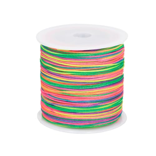 0.8mm 110Yards Nylon String Cord Braided Beading Thread for DIY Crafts Friendship Bracelets Pendant Chinese Lucky Knotting Macrame Necklaces,Jewelry Making (Rainbow) - color: Rainbow, size: 0.8MM