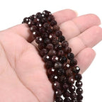6mm Red Garnet Faceted Gemstone Round Loose Beads Strand 15.5-17" DIY Jewelry Making - color: Red Garnet