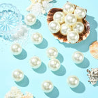DanLingJewelry 35Pcs 30mm Imitated Pearl Acrylic Bubblegum Beads Large Round Gumball Loose Beads Creamy White Acrylic Pearl Spacer Beads for Jewelry Making Crafts