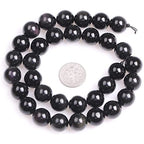 12mm Natural Black Obsidian Beads Round Gemstone Loose Beads for Jewelry Making 15"(31-32pcs/strand) - color: Black Obsidian, size: 12mm