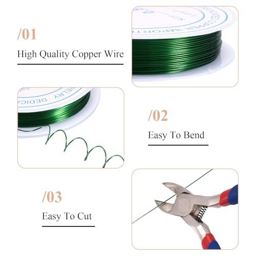 Pandahall 10Rolls Gauge 24 Copper Wire Jewelry Beading Craft Wrapping Making Mixed Color 0.5mm 9m/roll