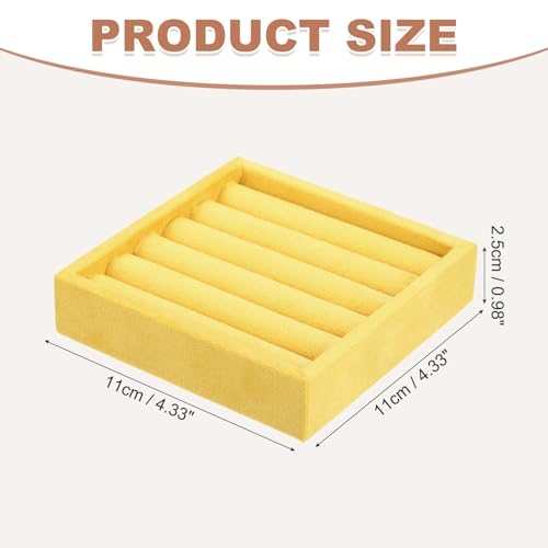uxcell Stackable Jewelry Storage Tray, Jewelry Tray Drawer Organizer, Small Display Box for Earrings, Necklaces, Rings and Bracelets, Yellow - color: Yellow