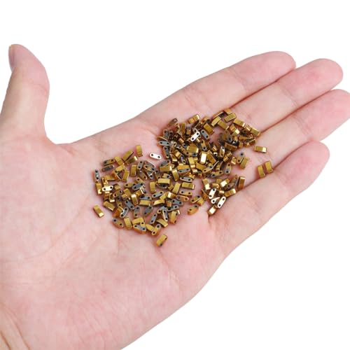 Beadia Dark Gold Hematite Stone Tila Beads 5x2mm Rectangle 2-Hole Spacer Beads for DIY Bracelet Earring Making 15.7"/Strand - color: Dark Gold Hematite, size: 5x2mm