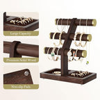 SRIWATANA 1 Bracelet Holder, Jewelry Display Stand Birthday Mother's Day Christmas Wood Solid Wood Classic Design Non-Slip Pad Metal End Cap Keeps Jewelry Secure T-Bar Organizer for Bracelets - Walnut - color: Walnut