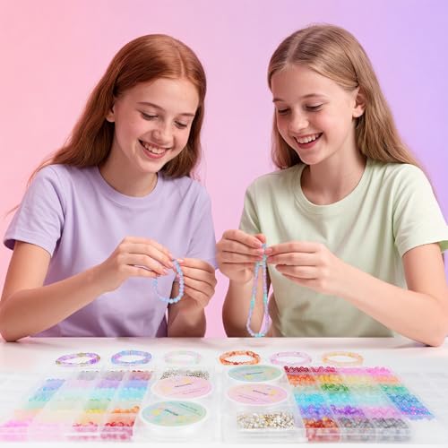 Sunlode Glass Beads for Bracelets 1400pcs Bracelet Making Kit 6mm Glass Bead for Jewelry Making Bracelet Beads 24 Colors Crystal Beads Adult Jewelry Making Supplies Round Glass Beads (24 Gradients) - color: 24 Gradients