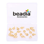 BEADIA 18K Gold Plated Spring Clasps Non Tarnish 6mm 20pcs for Jewelry Making Findings - color: Spring Clasps Gold, size: 6mm