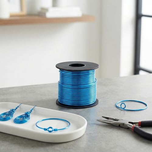 328 Feet Aluminum Craft Wire, 18 Gauge Blue Bendable Soft Metal Aluminum Wire Roll Bulk for DIY Crafts Sculpting Jewelry Making - color: Blue, size: 18 Gauge