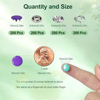 XLYAXOP 200 Sets Snap Button Kit with Press Pliers Fastener Tool, 803Pcs 9.5mm Metal Snaps for Fabric and Sewing in 10 Solid Colors, Durable Snap Buttons for DIY Crafting and Clothing