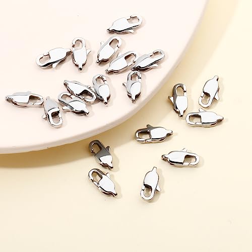 20PCS 13MM Lobster Clasps 316 Stainless Steel Lobster Claw Clasps Bulk for Necklace Bracelet Jewelry Making DIY Craft - color: Stainless Steel, size: 13MM