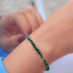 Faceted Bracelet for Women, Certified 925 Sterling Silver with 18K Gold Vermeil Healing Crystal Bracelets for Women - Crystals and Healing Stone Bracelet Women Jewelry for Gift - color: Emerald