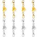 925 Silver Heart-Shaped Magnetic Necklace Clasps and Closures, Magnetic Clasp Converter for Jewelry Making Supplies,Chain Extender Connector for Necklace Bracelet (4gold + 4silver) - color: 4gold + 4silver