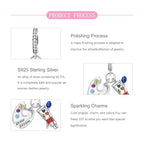 925 sterling silver Bead Charm for Pandora bracelets and Necklaces - Cute Heart Animal Ocean Pendant Bead Charms with Cubic Zirconia Mother's Day Jewelry Making DIY Gifts for Women Wife/Girlfriend - color: Painting Palette and Brush Charm