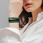 3 PCS Healing Crystal Bracelets for Women 8mm Natural Stone Beaded Stretch Bracelet Amethyst Jewelry Gifts - color: 05 8mm African Turquoise