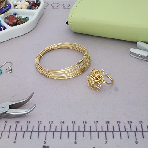 The Beadsmith Half-Round Craft Wire – Soft Temper Jewelry Wire, Gold Color, 18 Gauge, 4 Yards - color: Gold, size: 18 Gauge