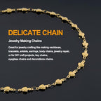 KYUNHOO 13 Feet Stainless Steel Chains Bulk on Spool Gold Plated Chain for Jewelry Making with Lobster Clasps and Jump Rings for Necklace Jewelry Crafts DIY - color: Mushroom Gold