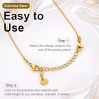 Crisjanggo 20 PCS Gold and Silver Necklace Extender Chain for Women Stainless Steel Curb Extension Bracelet Link for Delicate Jewelry 2 Inch - color: Triangle