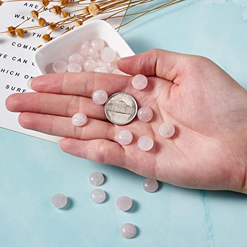 Crafans 50Pcs 10mm Round Gemstone Cabochons, Half Round Natural Rose Quartz Cabochons Dome Gemstone Beads No Hole Healing Power Stone Flat Back Chakra Crystal Beads for Jewelry Making - color: Rose Quartz, size: 10mm