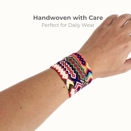 Woven Friendship Bracelets Pack of 12, Handmade Adjustable Bracelets with Sliding Knot Closure for Kids, Girls, Teens & Women, Colorful Bulk Set - style: Handmade bracelet mixed color -12pcs