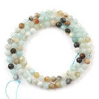 Song Xi 90pcs 4mm Natural Amazonite Gemstone Beads Faceted Round Loose Stone Beads for Jewelry Making - color: Amazonite, size: 3.7-4.2mm