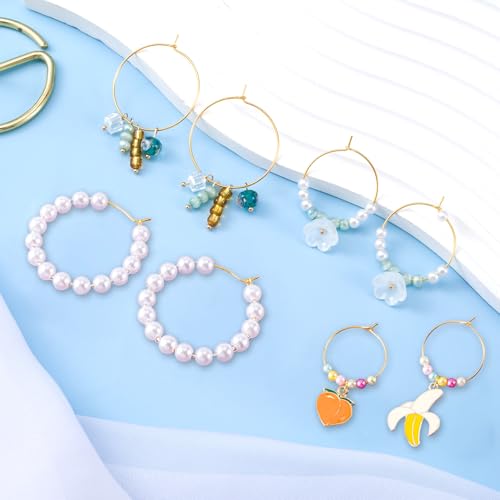 Pndeyo 280pcs Hypoallergenic Earring Beading Hoops, 20mm 25mm 30mm 35mm Round Hoop Earrings Findings, Open Earring Wire Ring Accessories for Jewelry Making- Silver & Gold - color: Gold-280pcs