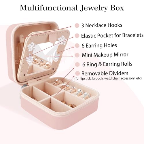 Mother in Law Gifts from Daughter-in-Law Christmas Valentines Mothers Day Birthday Gifts for Mothers in Law Future Mother-in-Law Wedding Gift Pink Portable Travel Jewelry Box Jewelry Case - color: mother in law