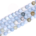 GEM-Inside Natural 8mm Aquamarine Quartz Gemstone Loose Beads Frosted Round A Grade Crystal Energy Stone Power for Jewelry Making 15" - color: Aquamarine, size: 8mm