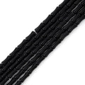 5x12mm Natural Black Agate Stone Bamboo Shape Gem Healing Energy Loose Spacer Beads for DIY Necklace Bracelet Earring - color: Black Agate