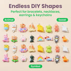 Keychain Charms Bulk 30pcs mixed Cute 3D Charms for Keychain Making for Bracelet Earring Jewelry Making DIY Crafts Includes Animal Food Fruit Flower Designs - color: Animal Mix