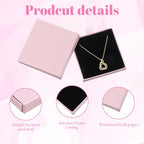 Jewellery Gift Box, 4 Pcs Ring Necklace Box Small Gift Boxes for Bracelets Earrings Necklaces Bracelet Drawer Organizer Square Pendent Storage Case for Birthday DIY Wrapping(Pink)