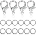 450Pcs No Tarnish Stainless Steel Lobster Claw Clasps & Jump Rings for Jewelry Making, Necklace Bracelet Findings & Supplies