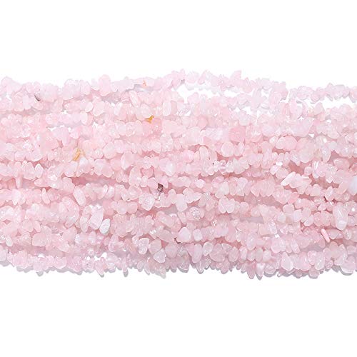 BEADIA Irregular Natural Rose Quartz Crystal Stone Loose Semi Gemstone Beads for Jewelry Making 5-8mm 80cm - color: Rose Quartz, size: 5-8mm 80cm