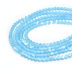 79pcs 5mm Sky Blue Cat's Eye Coin Stone Loose Gemstone Beads Semi-Precious Craft Supplies for DIY Jewelry Making - color: Coin5mm Sky Blue